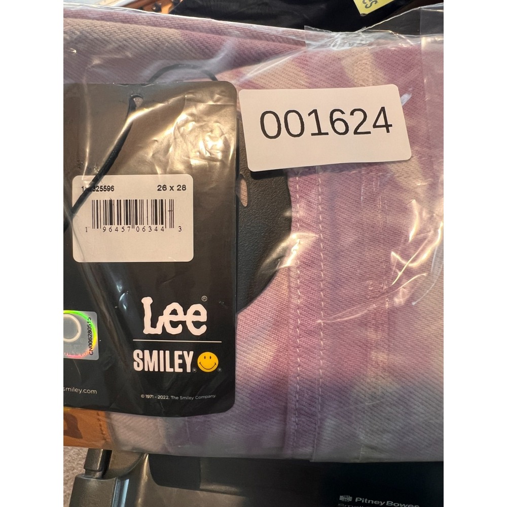 Lee Purple Tie Dye High Waist‎ Crop Boot Cut Jeans 26 x 28 Raw Edge at Ankle - Picture 17 of 17